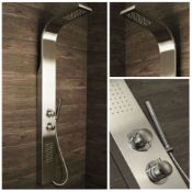 (SV4) Shower Panel Column Tower w/ Body Jets Waterfall Bathroom Thermostatic Manual. Featur...
