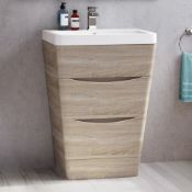 800mm Austin II Light Oak Effect Built In Basin Drawer Unit – Floor Standing. RRP £849.99. C...