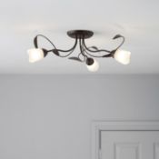 Cloe Brown Bronze effect 3 Lamp Ceiling light Authentic Colour description Brown Finish Bro...