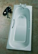 (WS135) Twyfords Neptune Bath,1700x700, 2 Tap, Slip Resist, Sturdy And Rigid, 2.3mm Standard Ga...