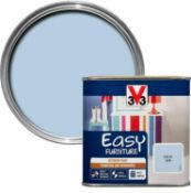 8 Litres x V33 BLUE ICE SATIN FURNITURE MUTLI SURFACE PAINT Covers approx. 16m2 per litre FO...