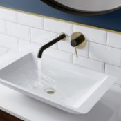(CE100) Black and Gold Wall Mounted Bath Filler.