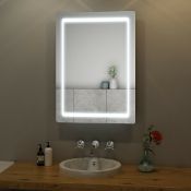 Brand New 500x700mm Quaser Illuminated Mirror. LED Bathroom Mirror With Lights Illuminated Demister