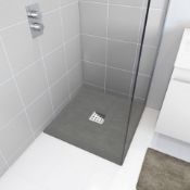 NEW 900x900mm Square Slate Effect Shower Tray in Grey. Manufactured in the UK from high grade ...