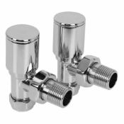 NEW & BOXED Chrome Heated Bathroom Towel Rail Radiator Valves Taps - 15mm Angled.These stylish...