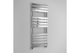 Brand New 1200x450mm CHROME FLAT PANEL LADDER TOWEL RADIATOR. RF1200450.Low carbon steel chrome plat