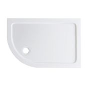 NEW 1200x800mm Offset Quadrant Ultra Slim Stone Shower Tray - Left. Low profile ultra slim des...