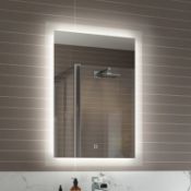 (JG84) NEW & BOXED 500 x 700 mm Illuminated LED Bathroom Mirror With Light Vanity Light Sensor ...