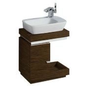 NEW & BOXED Keramag Silk Walnut Wenge Hand rinse Basin Vanity Unit with Storage. RRP £1089.99...