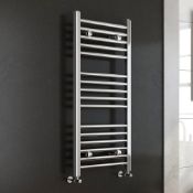 Brand New (HM133) 1000x450mm - 25mm Tubes - Chrome Heated Straight Rail Ladder Towel Radiator. This