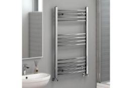 Brand New 1200x500mm - 20mm Tubes - RRP £219.99.Chrome Curved Rail Ladder Towel Radiator.Our Nancy 1