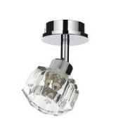 Brand New (W151) Kapista Cut glass Chrome effect Spotlight. This single spotlight has a chrome effec