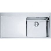 NEW (TP77) FRANKE MYTHOS MMX 211 STAINLESS STEEL 1 BOWL KITCHEN SINK, LEFT HAND DRAINER. Number...