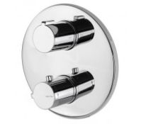 NEW (M40) Vema Round Built-In Two Outlet Thermostatic Valve Chrome. Dimensions: H 170 x W 170 x...