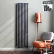 NEW 1800x360mm Anthracite Double Oval Tube Vertical Radiator. SAH6/1800DA. RRP £339.99 each.Ma...