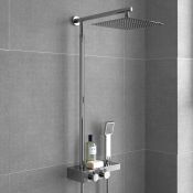 NEW (Z204) Square Thermostatic Bar Mixer Shower Set Valve with Shelf 10
