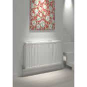 (H40) PREMIUM TYPE 21 DOUBLE-PANEL PLUS SINGLE CONVECTOR RADIATOR 600 X 400MM WHITE. Horizontal...