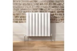 Brand New 600x600mm Gloss White Double Flat Panel Horizontal Radiator - Premium. RRP £564.99.RC220.M
