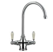 NEW (AL19) FRANKE VENICIAN KITCHEN TAP SILKSTEEL. RRP £369.99. Classic bi-flow tap Silksteel ...