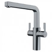 NEW (AL60) FRAMES BY FRANKE TWIN LEVER SWIVEL SPOUT DECOR STEEL. High quality finish Decor Ste...