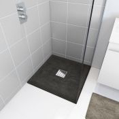 Brand New 900x900mm Square Slate Effect Shower Tray & Chrome Waste. Handcrafted from high-grade ston