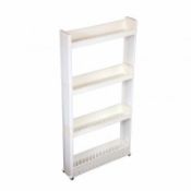 (PP99) 4 Tier Slide Out Kitchen Bathroom Storage Tower Shelf Organiser Make full use of ex...
