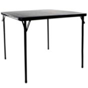 (EE507) Square Folding Standard Bridge Card Game Black Table Click Lock Mechanism On Legs Pro...