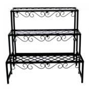 (EE535) 3 Tier Metal Garden Flower Plant Stand Display Shelf Dimensions: 60 x 70 x 60cm Shelf...