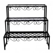 (PP94) 3 Tier Metal Garden Flower Plant Stand Display Shelf Our black steel flower stand wil...