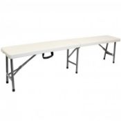 (RU71) 4 person 6ft Portable Folding Heavy Duty Outdoor Trestle Bench Chair The folding tr...