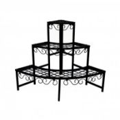 (PP111) 3 Tier Corner Metal Garden Flower Plant Stand Display Shelf Our black steel flower...