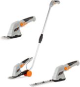 (DD11) 7.2V 2 in 1 Grass and Hedge Trimmer - Battery Powered Cordless, Interchangeable Blades, ...