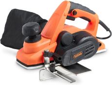 (JH4) 900W Planer with 82 X 3mm Planing Width, Guide & Dust Bag Includes Extra Set of Blades. D...