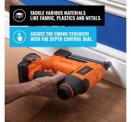 (JH52) 18V Li-ion Cordless Nailer Stapler Includes 500x staples 19mm, 500x brad nails 25mm and...