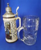 Vintage Gerzit Stein with Glass Beer Stein