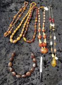 Group lot of 6 strings of vintage style beads.