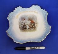 Early Souvenir Plate 'A Present From Pembroke Dock' Unusual Shape.