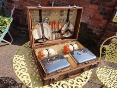 Chrome & Orange Picnic Basket set