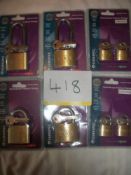 6 x Carlisle Brass Various Padlocks