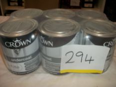 6 x Crown Undercoat White 750ml RRP £12 per tin