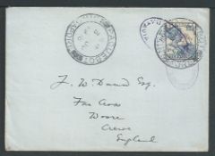 Malaya - Straits Settlements 1918 Entire from Batavia to England franked by Netherlands East Indies