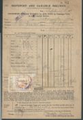 Great Britain - Railways 1918/19 Three Waybills from Maryport & Carlisle Railway for Pigeon Racing c