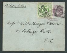 G.B. - Railways 1895 (Aug 16) Cover from Ashtead to London endorsed 
