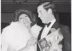 Royalty Official Press photograph of Prince Charles with Shirley Bassey 1978 by Ronald Bell Press