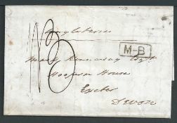 G.B. - Ship Letters - Folkestone 1848 Entire letter from Boulogne to England posted on the Mobile B