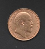 Great Britain Gold Sovereign King Edward VII 1910 Fine Gold Sovereign showing King Edward VII and St