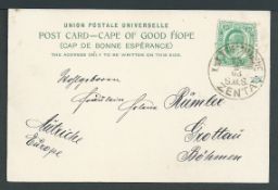 Cape of Good Hope 1903 Picture postcard of Cape Town, 1/2d KEVII Cape stamp cancelled by 