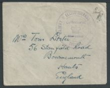 Gilbert & Ellice Islands 1925 (Jan) Stampless cover to England with manuscript 
