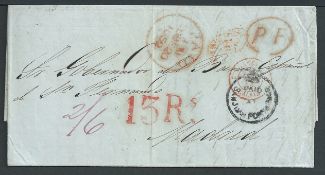 Puerto Rico 1852 Entire Letter from Porto Rico to Madrid via London with 