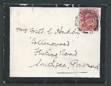 G.B. - Royalty 1907 Mourning Cover (roughly opened) and letter on notepaper from H.M. Yacht Victoria